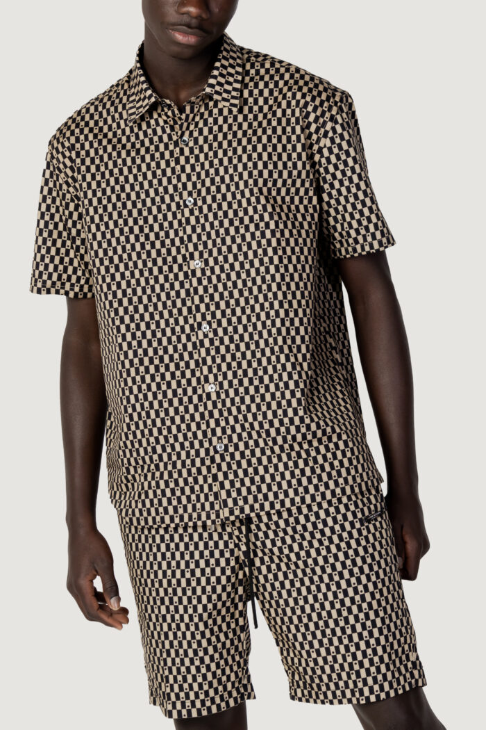 Camicia manica corta Costume National QUADRI Beige