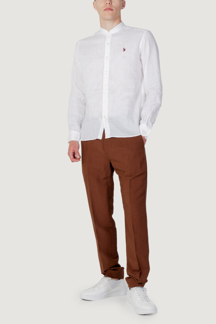 Camicia manica lunga U.s. Polo Assn. COLLO COREANA Bianco
