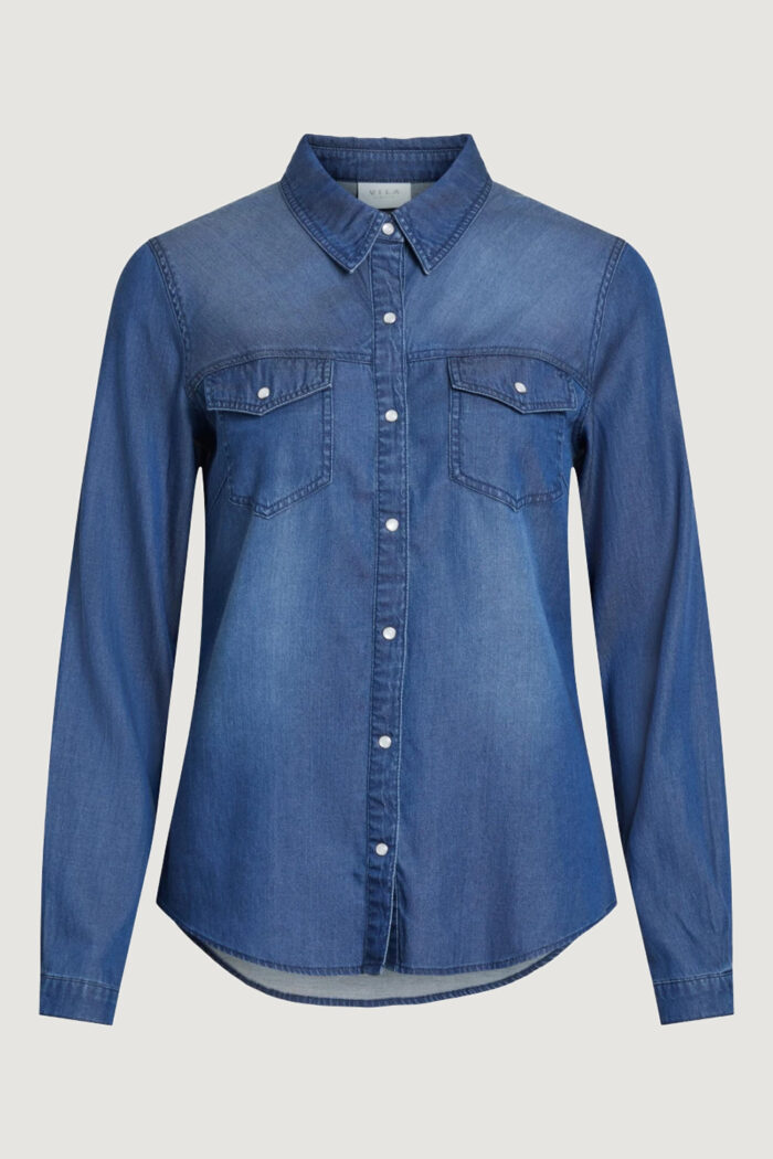 Camicia manica lunga Vila Clothes VIBISTA DENIM SHIRT Blue Denim Scuro