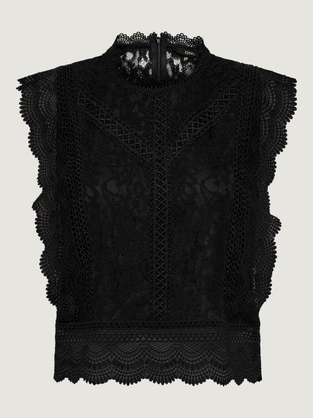 Canotta Only ONLKARO S/L LACE TOP NOOS WVN Nero - Foto 4