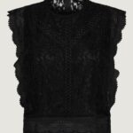 Canotta Only ONLKARO S/L LACE TOP NOOS WVN Nero - Foto 4