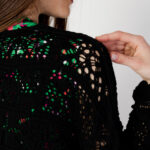 Cardigan Only ONLBEACH LIFE 7/8 O-N KNT NOOS Nero - Foto 5