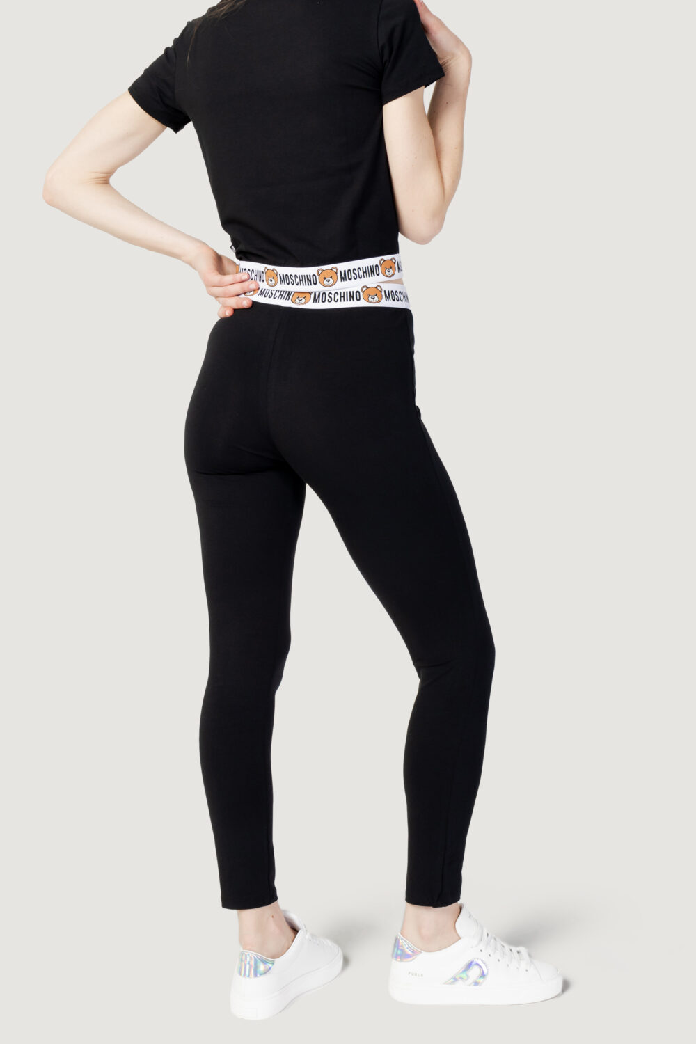 Leggings Moschino Underwear BANDA LOGO TINTA UNITA Nero - Foto 3
