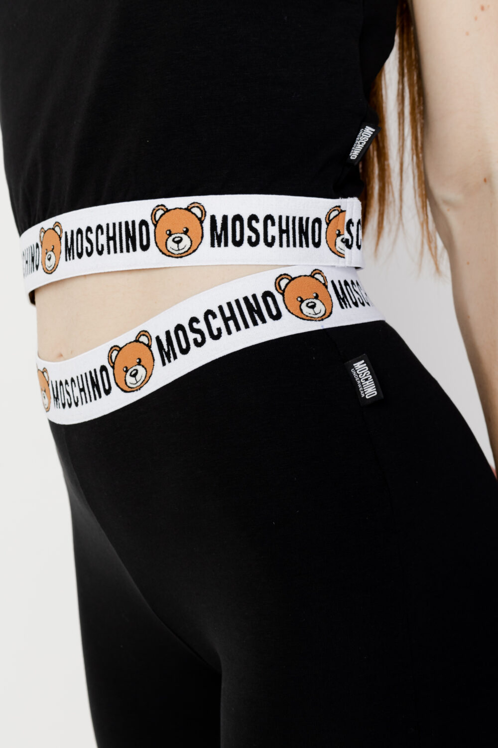 Leggings Moschino Underwear BANDA LOGO TINTA UNITA Nero - Foto 4