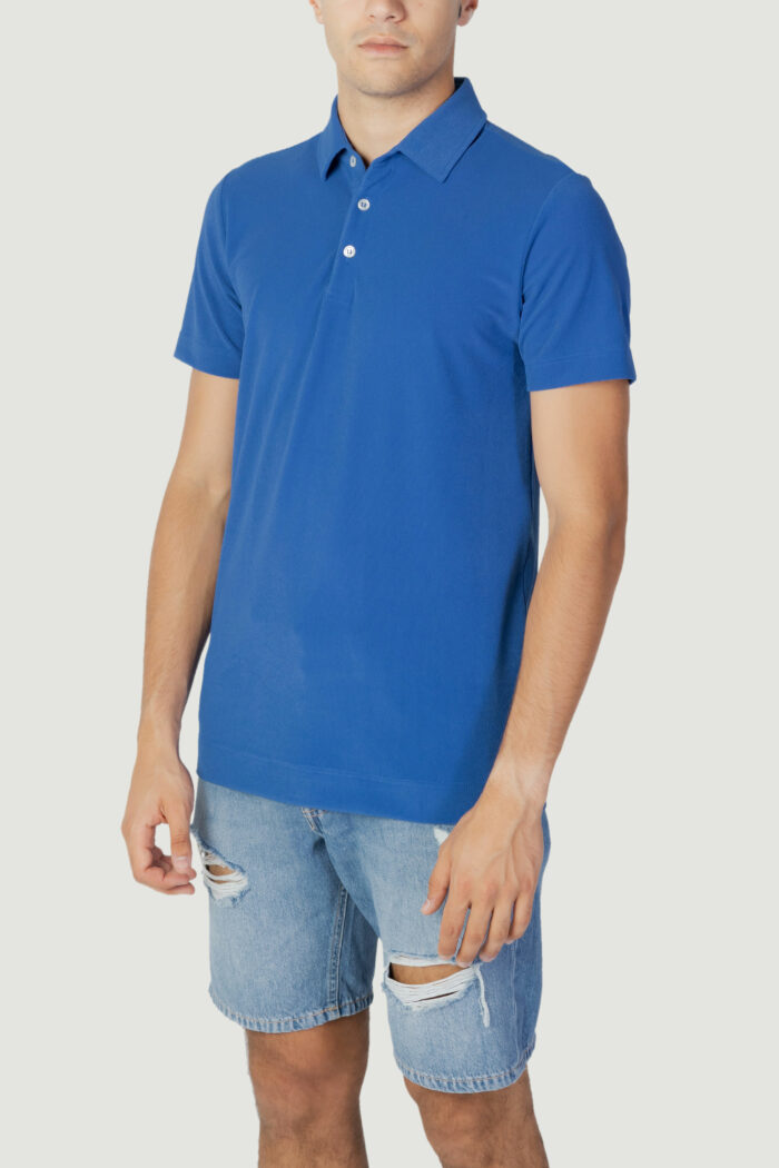 Polo manica corta Suns BALDO SPONGE TECK TINTA UNITA Blu