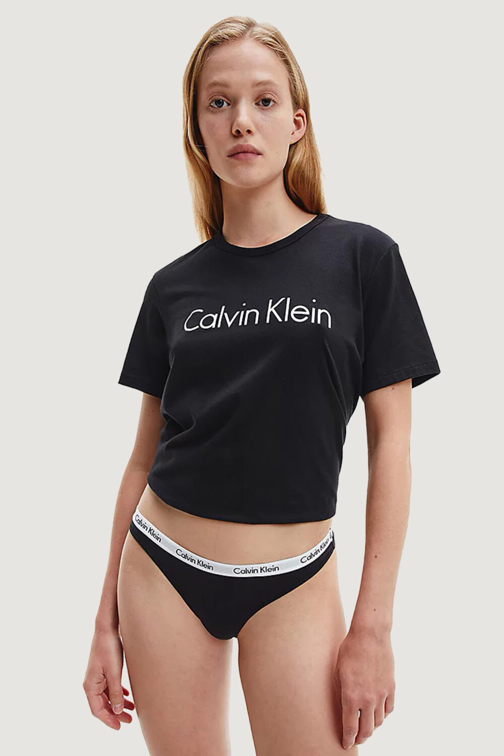 Slip e perizoma Calvin Klein Underwear THONG 3PK Nero - Foto 3