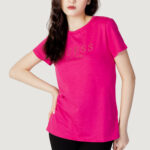 T-shirt Guess SS GUESS 1981 CRYSTAL EASY TEE Fuxia - Foto 1