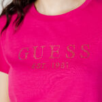 T-shirt Guess SS GUESS 1981 CRYSTAL EASY TEE Fuxia - Foto 2