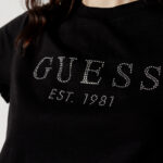 T-shirt Guess SS GUESS 1981 CRYSTAL EASY TEE Nero - Foto 2