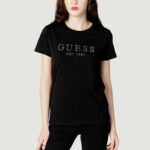 T-shirt Guess SS GUESS 1981 CRYSTAL EASY TEE Nero - Foto 4