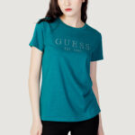 T-shirt Guess SS GUESS 1981 CRYSTAL EASY TEE Verde - Foto 1