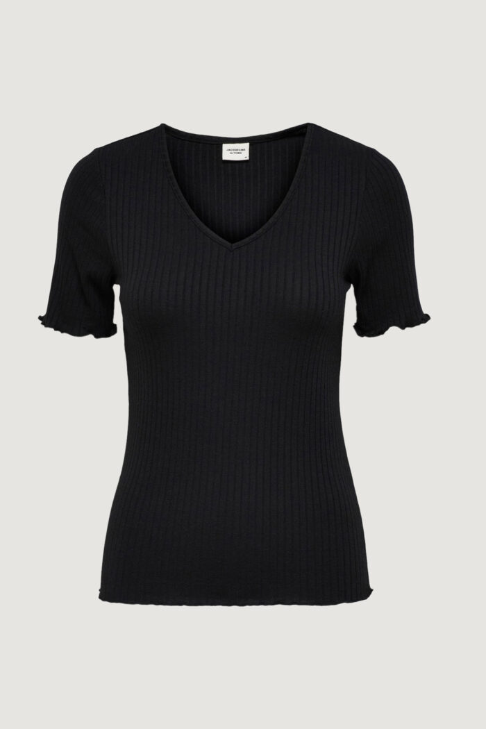 T-shirt Jacqueline De Yong BASIC V-NECK TOP Nero