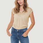 Top Only ONLSILVERY S/S V NECK LUREX JRS NOOS Oro - Foto 1