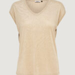 Top Only ONLSILVERY S/S V NECK LUREX JRS NOOS Oro - Foto 2