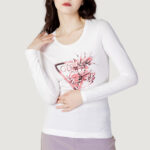 T-shirt manica lunga Guess LS RN FLOWER TRIANGLE Bianco - Foto 5