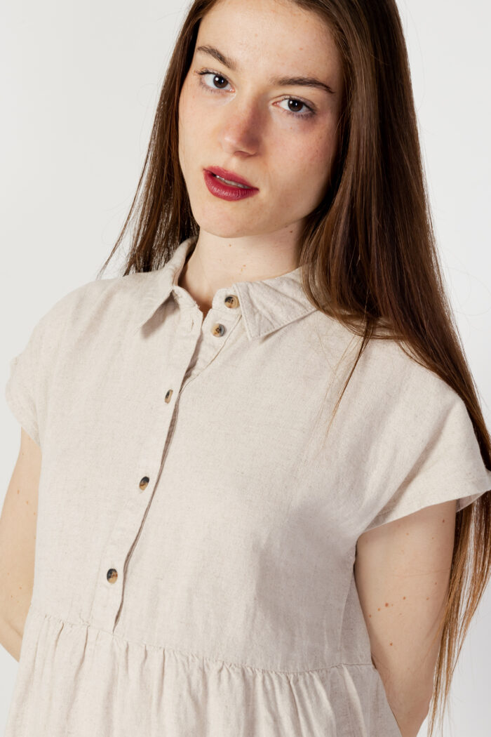 Vestito corto Jacqueline De Yong JDYSAY S/S COLLAR LINEN WVN Beige