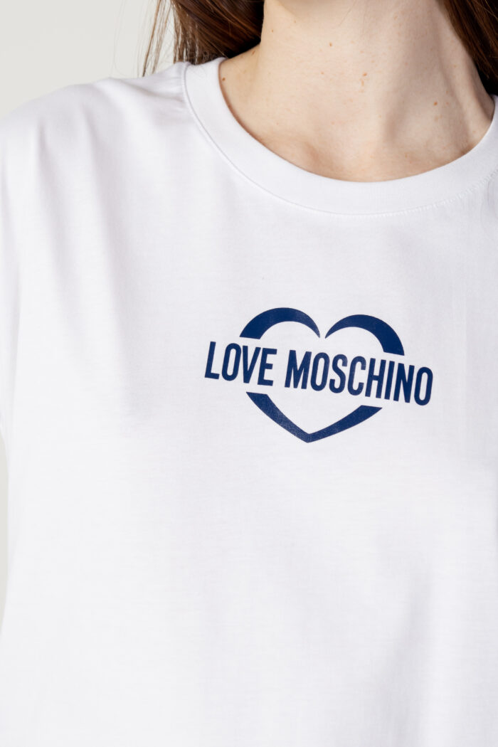 Vestito corto Love Moschino STAMPA LOGO CUORE Bianco