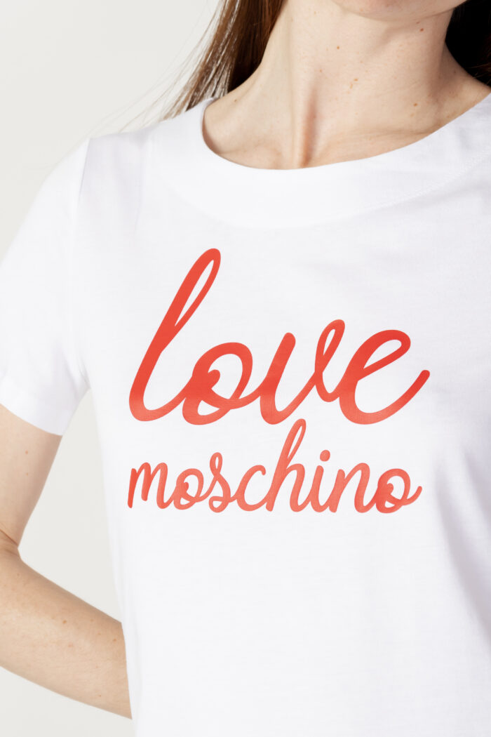Vestito corto Love Moschino STAMPA LOGO Bianco
