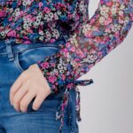 Bluse manica lunga Jacqueline de Yong JDYSINA L/S STRING TOP WVN Nero - Foto 4