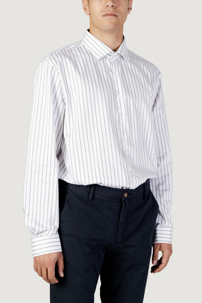 Camicia manica lunga Calvin Klein TWILL STRIPE FITTED Verde – K10K110559