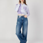 Camicia manica lunga Tommy Hilfiger Jeans TJW CBLK STRIPE TIE Viola - Foto 5
