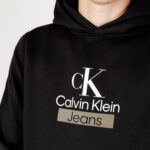 Felpa con cappuccio Calvin Klein Jeans STACKED ARCHIVAL HOO Nero - Foto 2