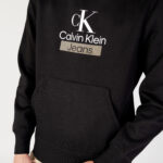 Felpa con cappuccio Calvin Klein Jeans STACKED ARCHIVAL HOO Nero - Foto 5