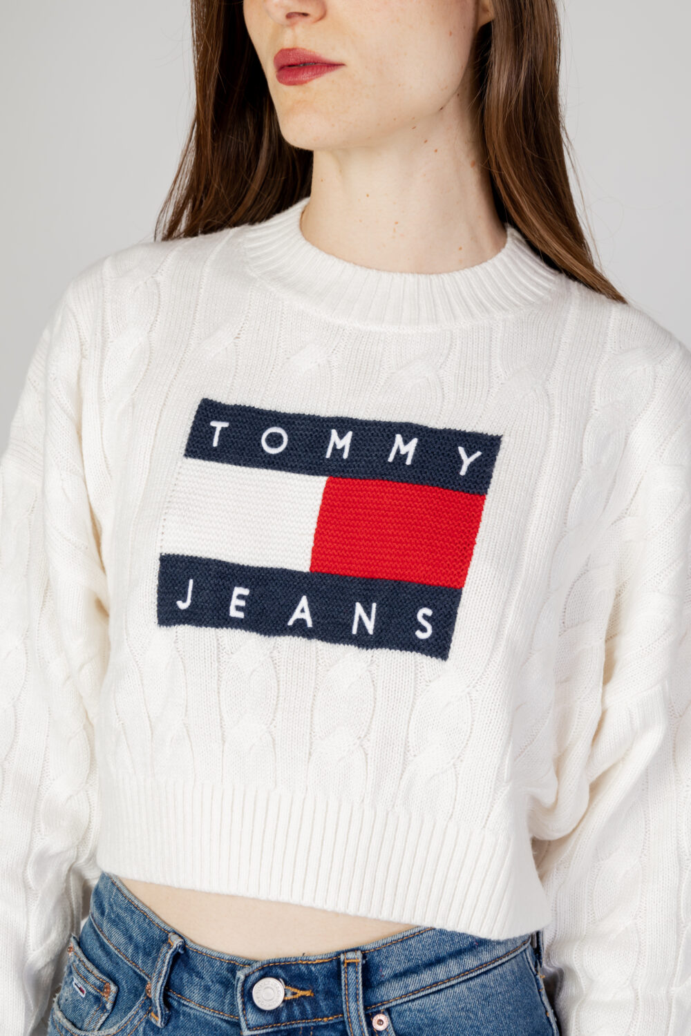 Maglione Tommy Hilfiger Jeans TJW BXY CENTER FLAG Panna - Foto 2