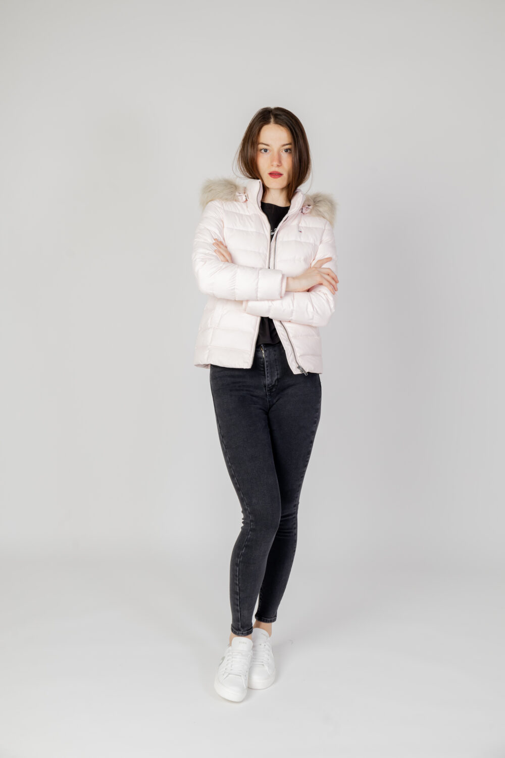 Piumino Tommy Hilfiger Jeans TJW BASIC HOODED Rosa Cipria - Foto 4