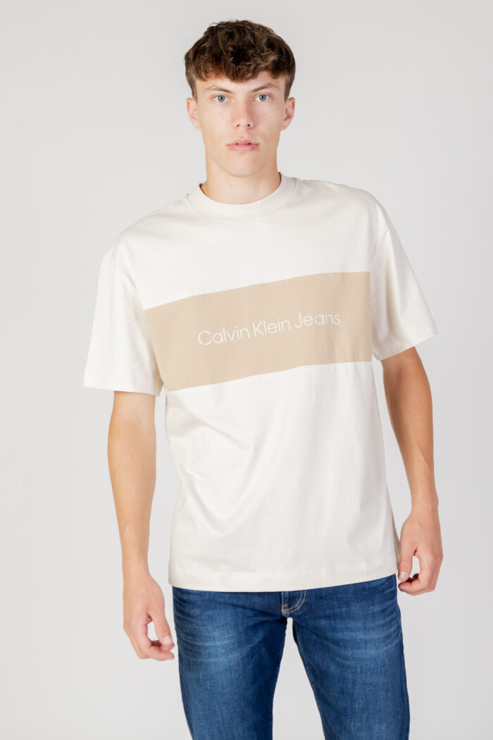 T-shirt Calvin Klein Jeans BLOCKING TEE Beige - Foto 1