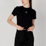 T-shirt Calvin Klein Jeans BADGE RIB SHORT SLEE Nero - Foto 1