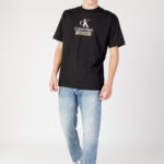 T-shirt Calvin Klein Jeans STACKED ARCHIVAL TEE Nero - Foto 2