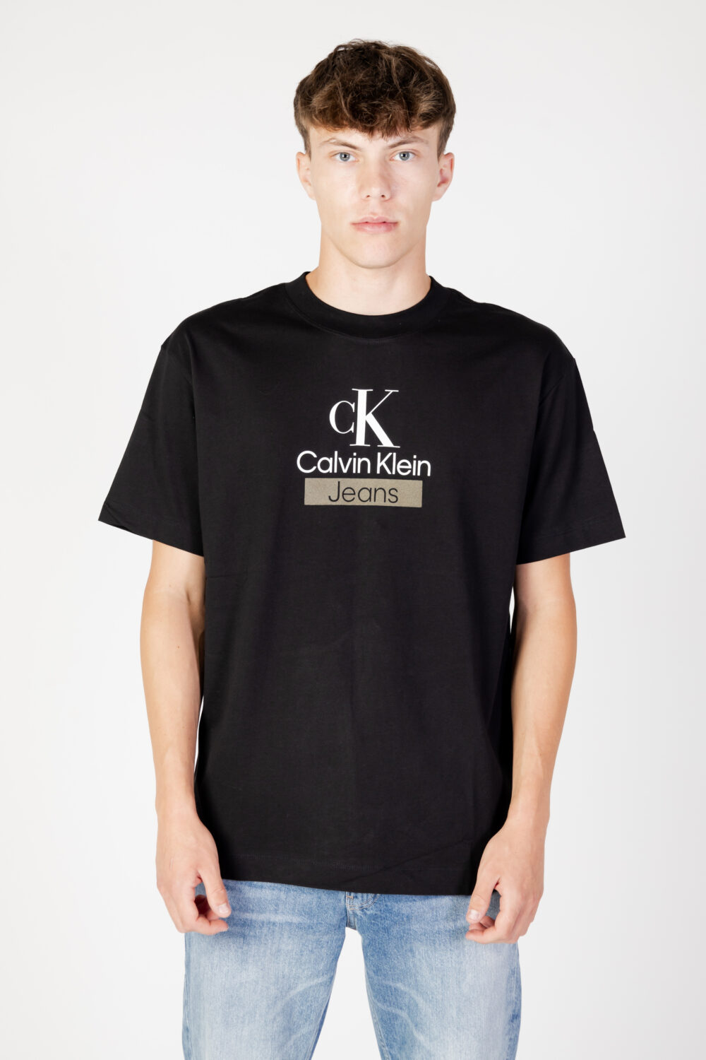 T-shirt Calvin Klein Jeans STACKED ARCHIVAL TEE Nero - Foto 4