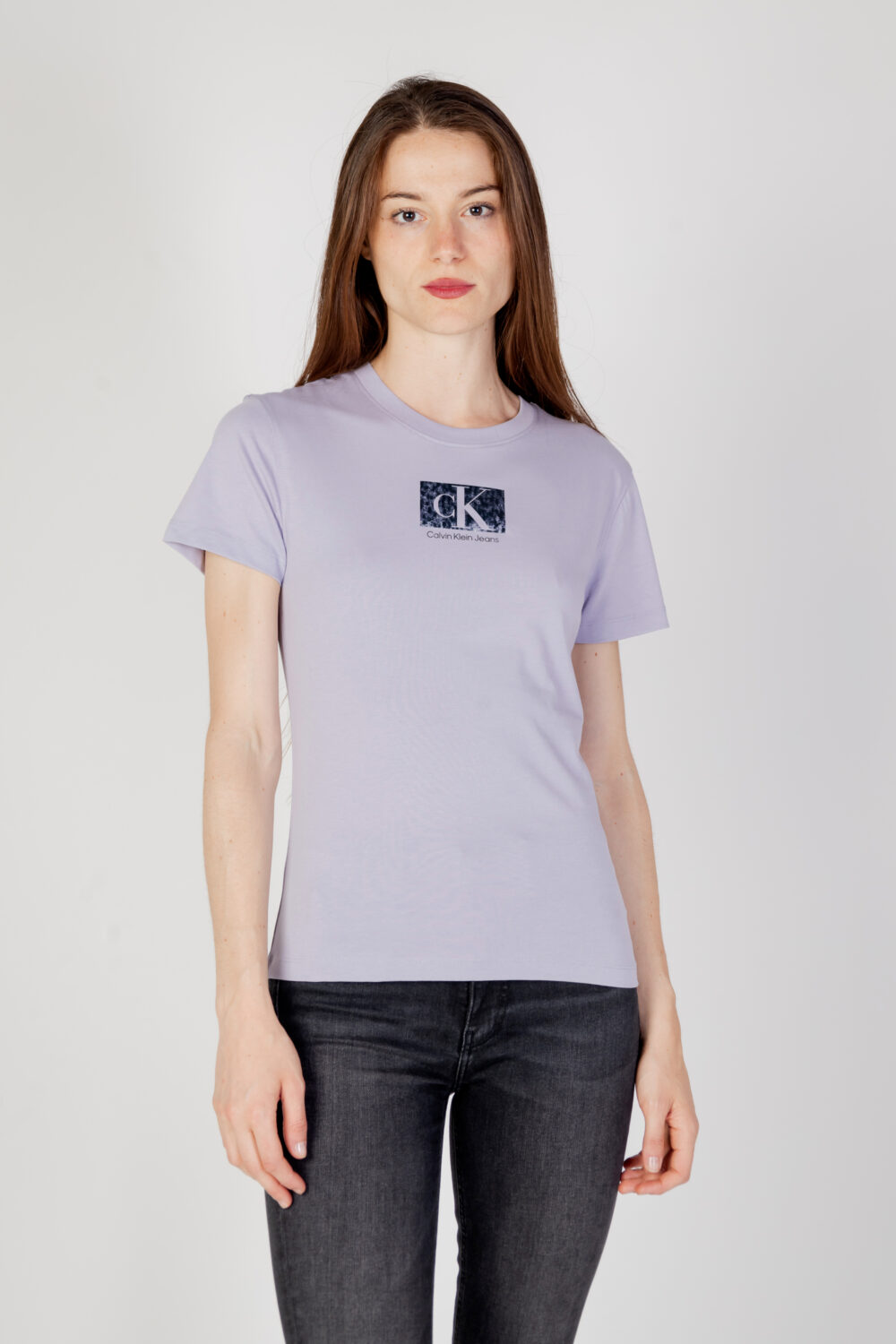 T-shirt Calvin Klein Jeans PRINTED BOX Viola - Foto 4