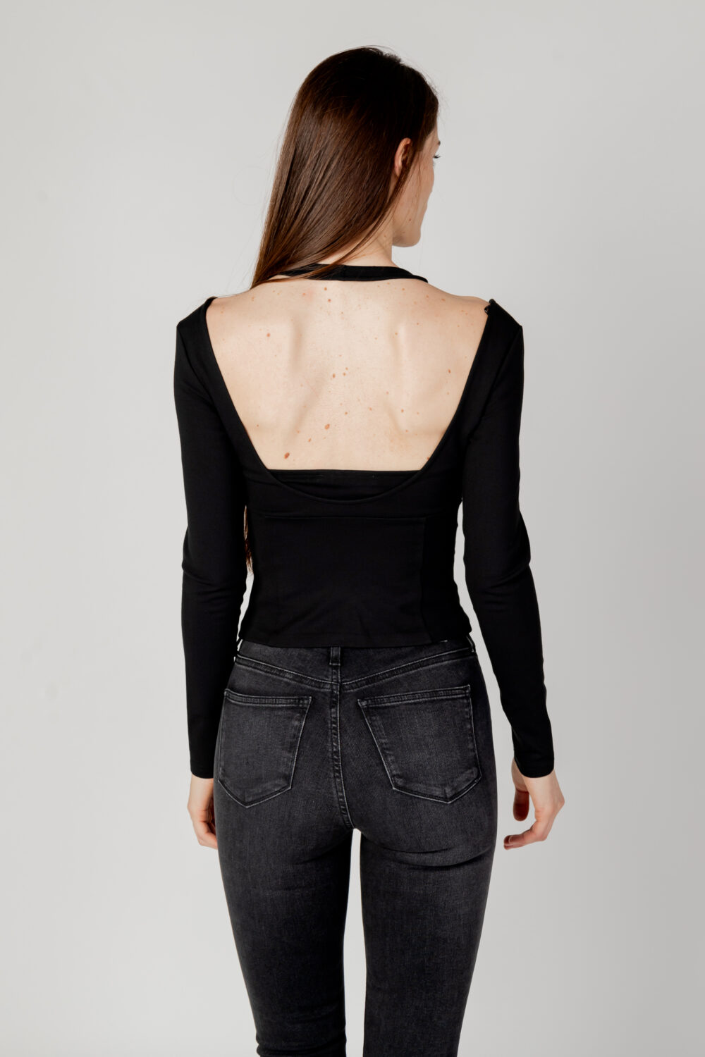 T-shirt manica lunga Calvin Klein Jeans DOUBLE LAYER MILANO Nero - Foto 5