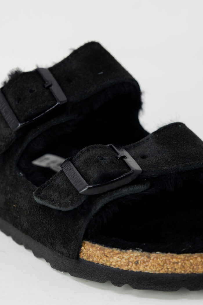 Ciabatte con fascia Birkenstock Arizona Shearling Nero