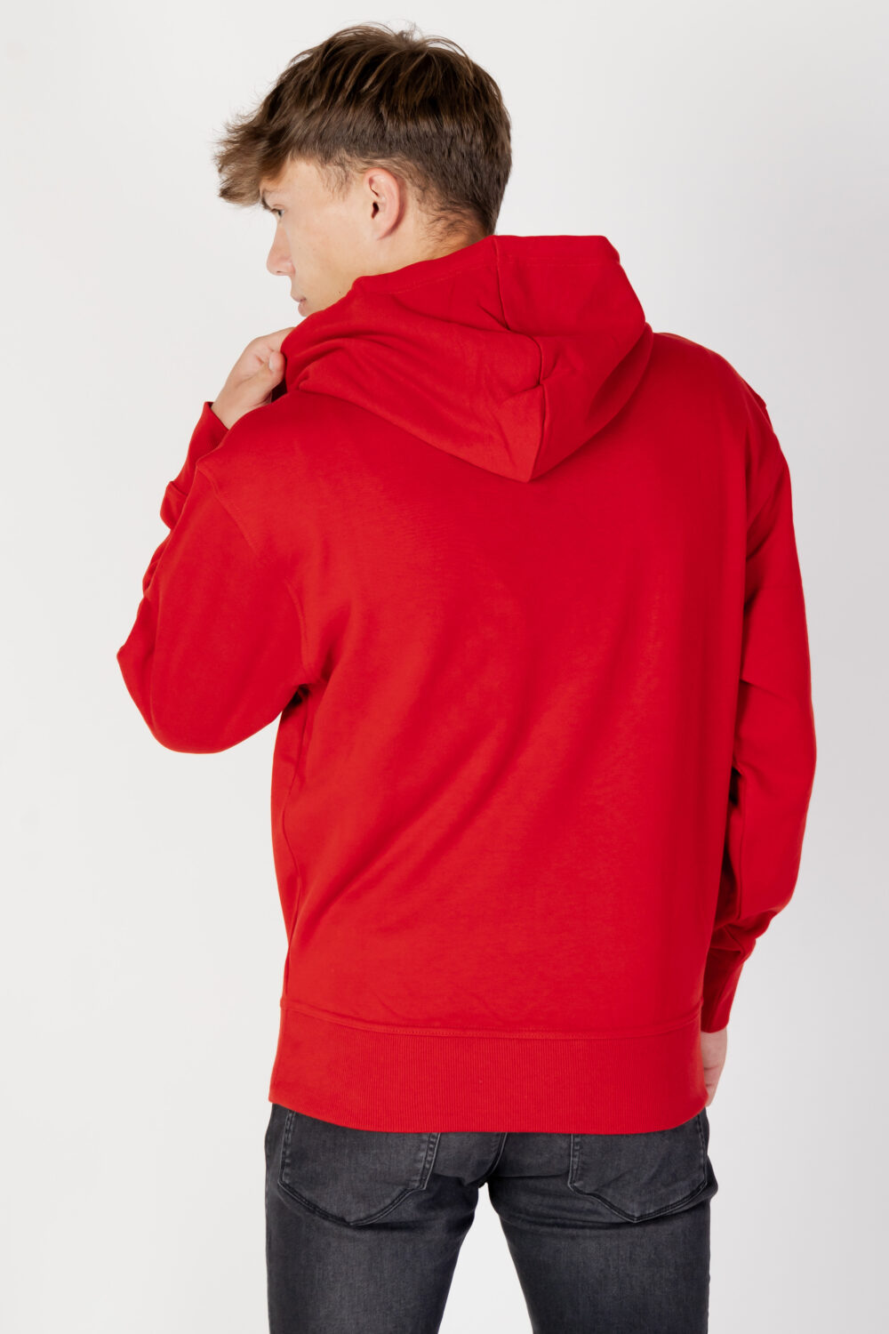 Felpa con cappuccio Boss WEBASICHOOD Rosso - Foto 4