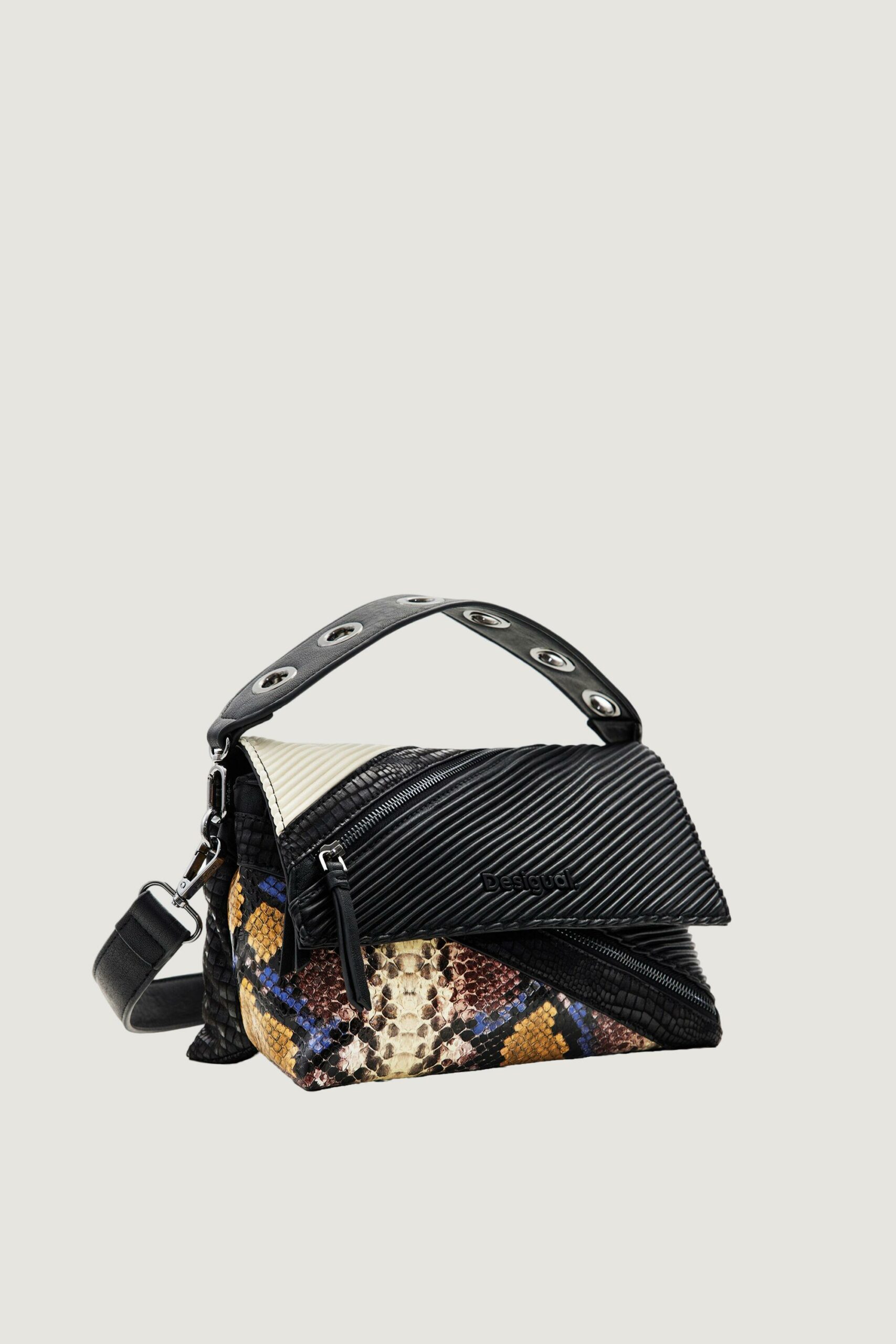 Desigual Bols altura venecia 2.0 borsa donna, Borse a mano, Nero