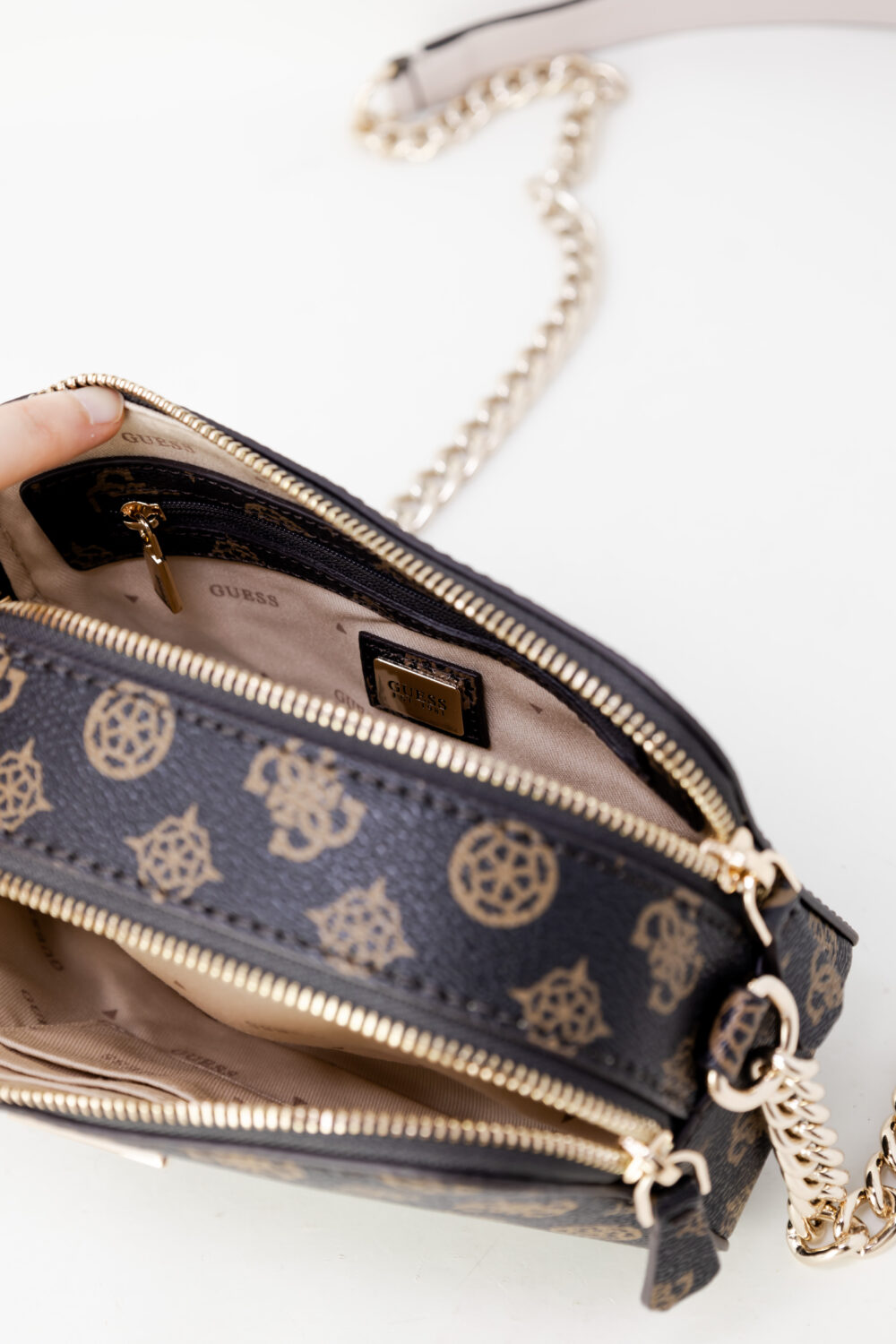 Borsa Guess NOELLE CROSSBODY CAMERA Marrone - Foto 5