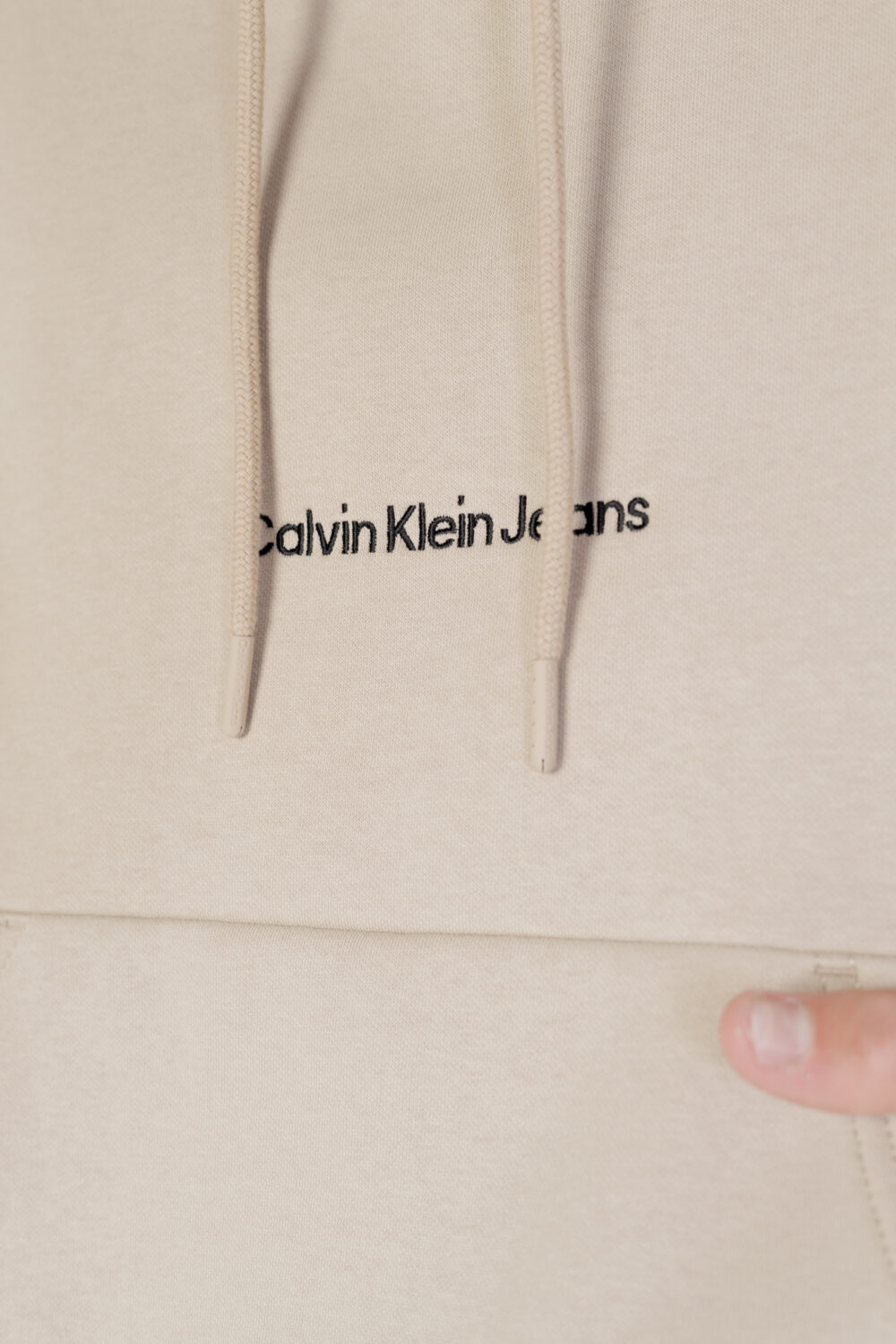 Felpa con cappuccio Calvin Klein Jeans INSTITUTIONAL HOODIE Beige - Foto 3