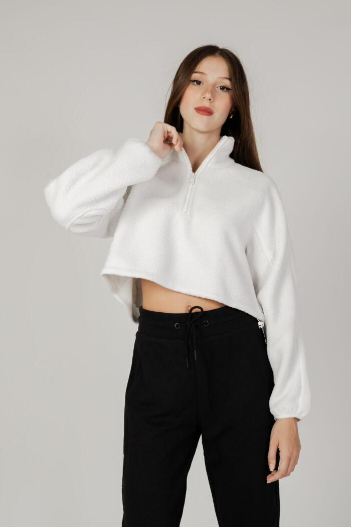 Felpa senza cappuccio Calvin Klein Sport HYBRID – Sherpa Pull Bianco
