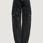 Jeans baggy Only ONLPERNILLE HW CARGO JOGGER DNM CRO Nero - Foto 5