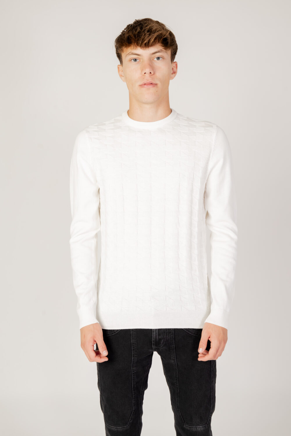 Maglione Antony Morato REGULAR FIT IN FILATO Crema - Foto 5