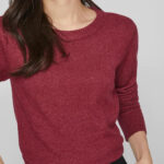 Maglione Vila Clothes VIRIL O-NECK Bordeaux - Foto 2