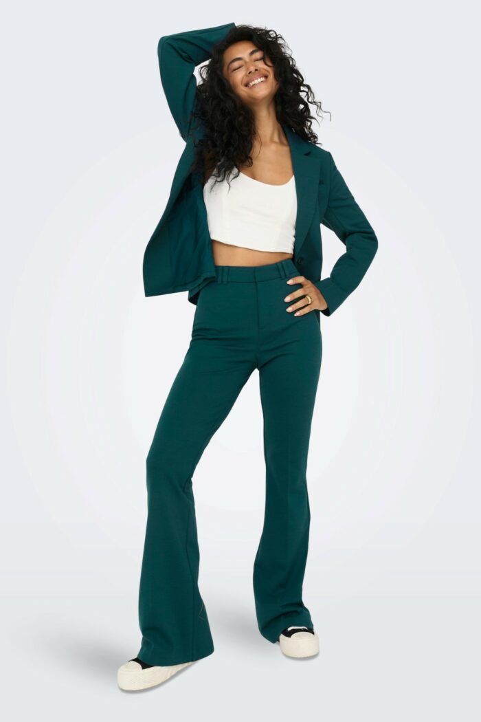Pantaloni a sigaretta Only ONLPEACH MW FLARED PANT TLR NOOS Verde