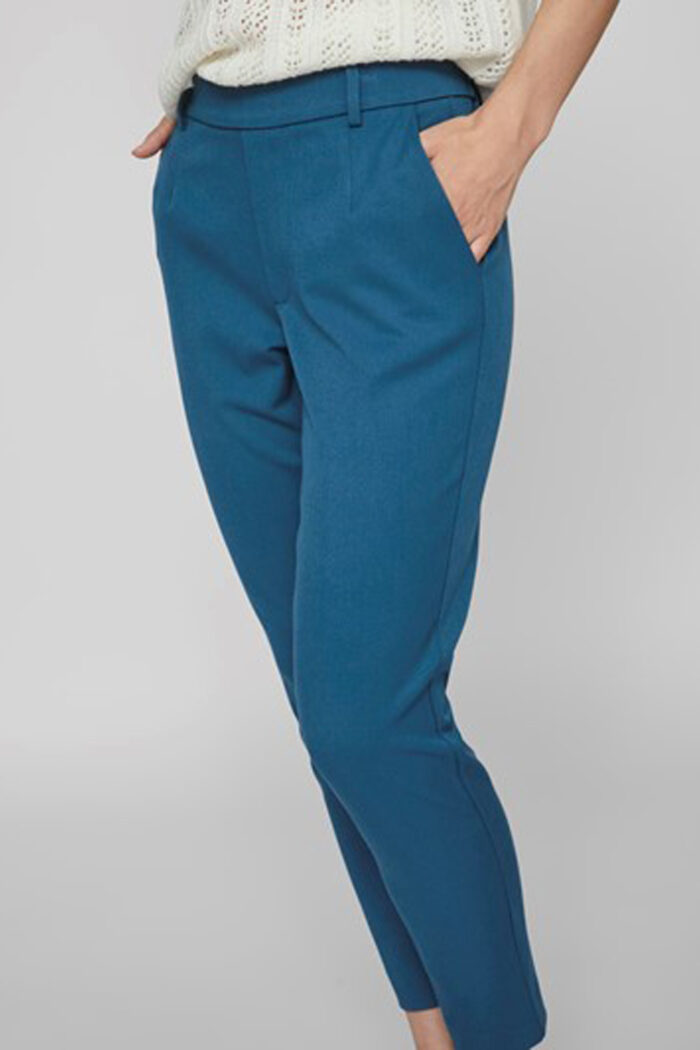 Pantaloni a sigaretta Vila Clothes VIVARONE HW SLIM PANT – NOOS Blu marine