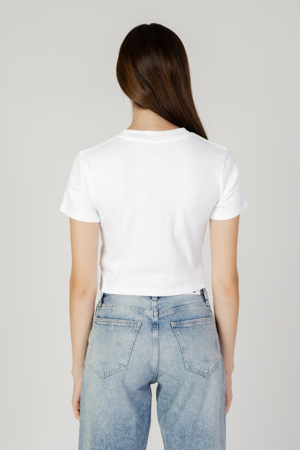 T-shirt Calvin Klein Jeans BADGE RIB SHORT SLEE Bianco - Foto 5