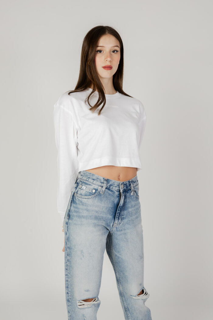 T-shirt manica lunga Calvin Klein Sport PW – LS Top (Cropped Bianco