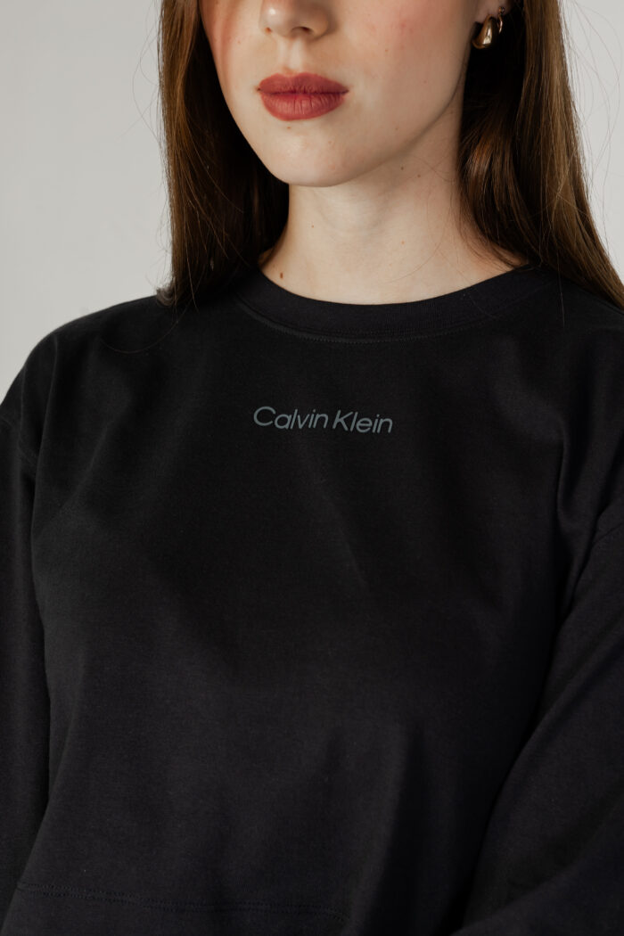 T-shirt manica lunga Calvin Klein Sport PW – LS Top (Cropped Nero