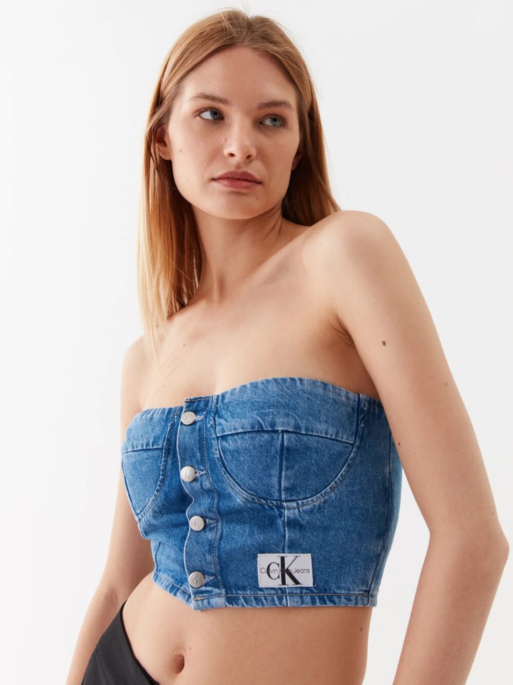 Top Calvin Klein Jeans ELASTICATED BUSTIER Denim - Foto 1